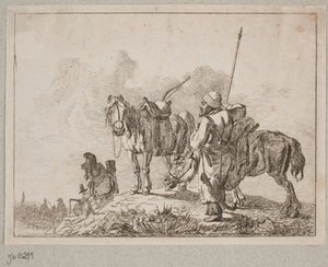 A Resting Cossack Vedette by Christian David Gebauer