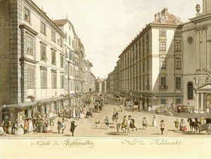 View of Kohlmarkt by Christian Georg II Schutz or Schuz