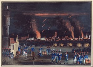 Bombardment of Frankfurt am Main by the French Army, July 13 by Christian Georg the Elder Schuetz