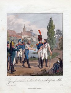 The Duel of Two French Soldiers by Christian Gottfried Geissler