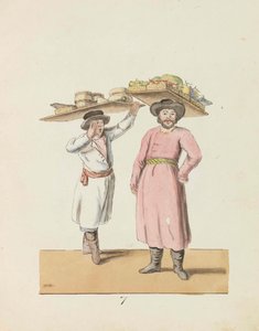 Fruit Seller and Peasant Selling Cheese and Herring, 1799 by Christian Gottfried Heinrich Geissler