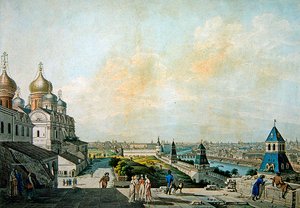 Moscow, view of the city, left of the Kremlin