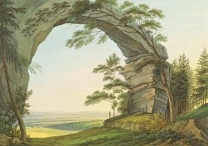 View of Prebischtor in Saxon Switzerland on the Border of Bohemia