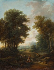Forest Landscape with Shrine by Christian Hilfgott Brand