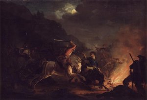Skirmish at Night between Norwegian and Swedish Cavalry