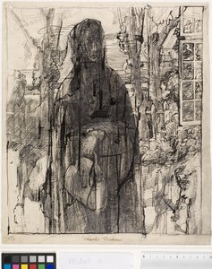 Betsey Trotwood in the Garden at Blunderstone by Christian Kongstad Petersen