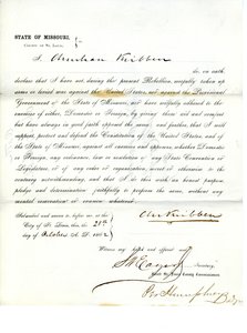 Loyalty oath of Christian Kribben of Missouri, County of St. Louis by Christian Kribben