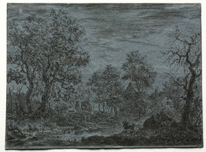 A Small River in the Foreground with a Cow and Goat by Christian Ludwig von Hagedorn