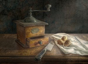 Vintage Coffee Grinder Still Life by Christian MARCEL