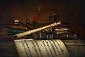 Vintage Flute Still Life