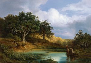 Oaks beside the water by Christian Morgenstern