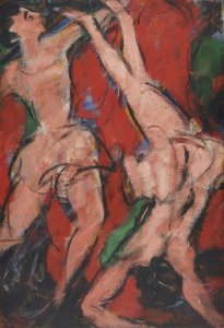 Acrobats. 1916 by Christian Rohlfs