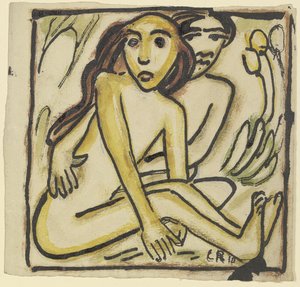 Sitting Couple (Nudes) by Christian Rohlfs