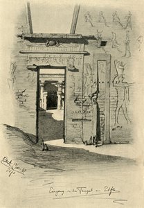 Entrance to the temple at Edfu, Egypt, 1898 by Christian Wilhelm Allers
