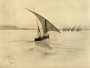 Feluccas on the River Nile, Cairo, Egypt by Christian Wilhelm Allers