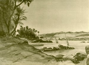 Feluccas on the River Nile, Egypt by Christian Wilhelm Allers