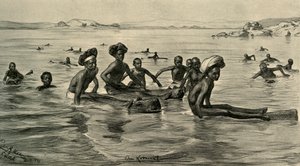 Men in the River Nile at the First Cataract, Egypt