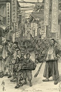 Street scene, Canton, China by Christian Wilhelm Allers