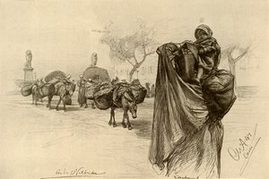 Woman and Child Near the Kobri el Gezira Bridge, Cairo by Christian Wilhelm Allers