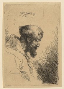 Bust of a Franciscan with Bowed Head, Profile to the Right by Christian Wilhelm Ernst Dietrich
