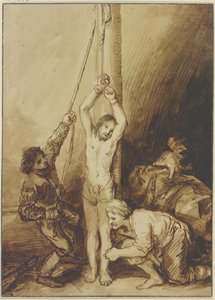 Christ at the Column, in the Manner of Rembrandt by Christian Wilhelm Ernst Dietrich