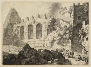Large Landscape with a Pyramid by Christian Wilhelm Ernst Dietrich