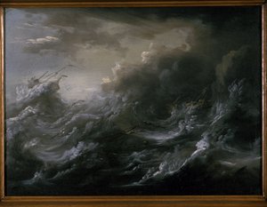 Sea storm and shipwreck by Christian Wilhelm Ernst Dietrich