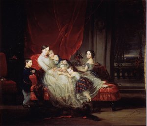 Portrait of Grand Duchess Maria Nikolaevna of Russia with Four of Her Children