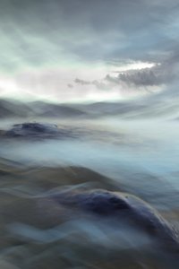 Misty Blue Abstract Landscape