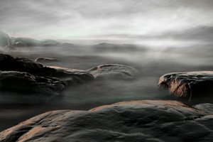 Misty Rocky Shore