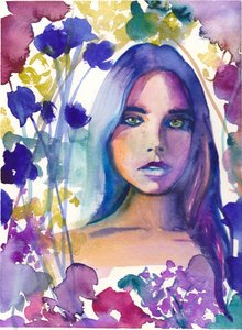 Dreamy Floral Woman by Christine Lindstrom