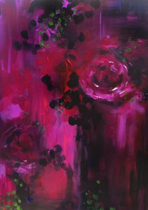 Moody Pink Blooms by Christine Lindstrom