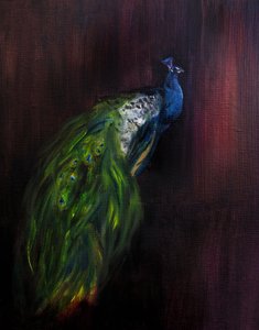 Regal Peacock Portrait by Christine Lindstrom