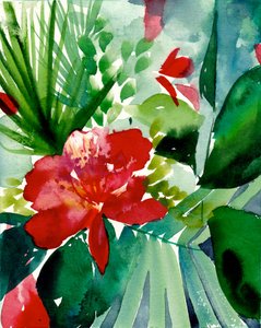 Vibrant Tropical Bloom by Christine Lindstrom