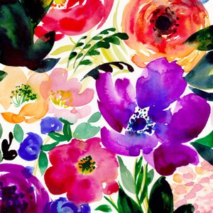 Vibrant Watercolor Flowers by Christine Lindstrom