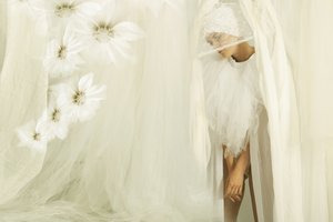 Ethereal Woman with White Flowers