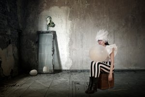 Feathered Woman With Balloon
