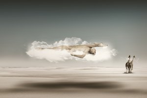 Floating Man Desert Dream by Christine von Diepenbroek