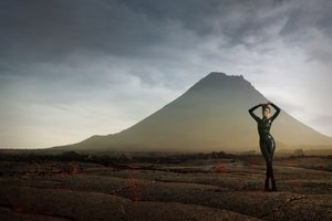 Lone Figure Alien Landscape
