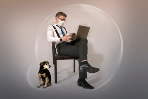 Man Working In Bubble by Christine von Diepenbroek