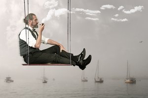 Man on a Sky Swing by Christine von Diepenbroek