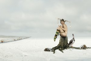 Nude Jester Winter Scene