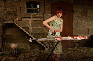 Quirky Farm Ironing by Christine von Diepenbroek