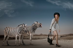 Surreal Fashion Desert Scene