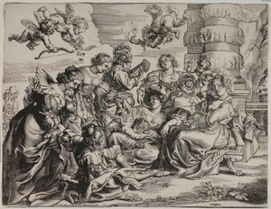 The Garden of Love, Left Half, with Seated Woman by Christoffel Jegher