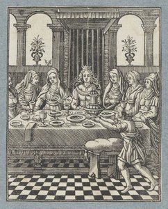 Feast of Vashti, the Wife of Ahasuerus by Christoffel van Sichem (II)