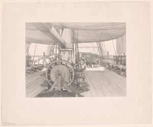 The Deck of a Warship by Christoffer Wilhelm Eckersberg