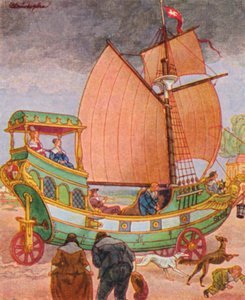Sailing Car (colour litho)