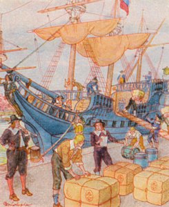 Port with Tobacco Bales by Christophe (1856 1945)
