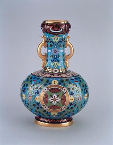 Dummy Vase Decorated in Imitation of Cloisonne, Minton & Co by Christopher Dresser